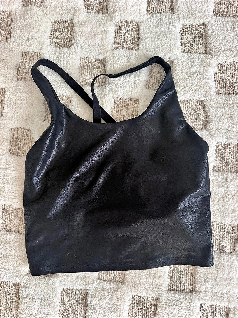 Old Navy Light Support PowerSoft Longline Sports Bra Black Large